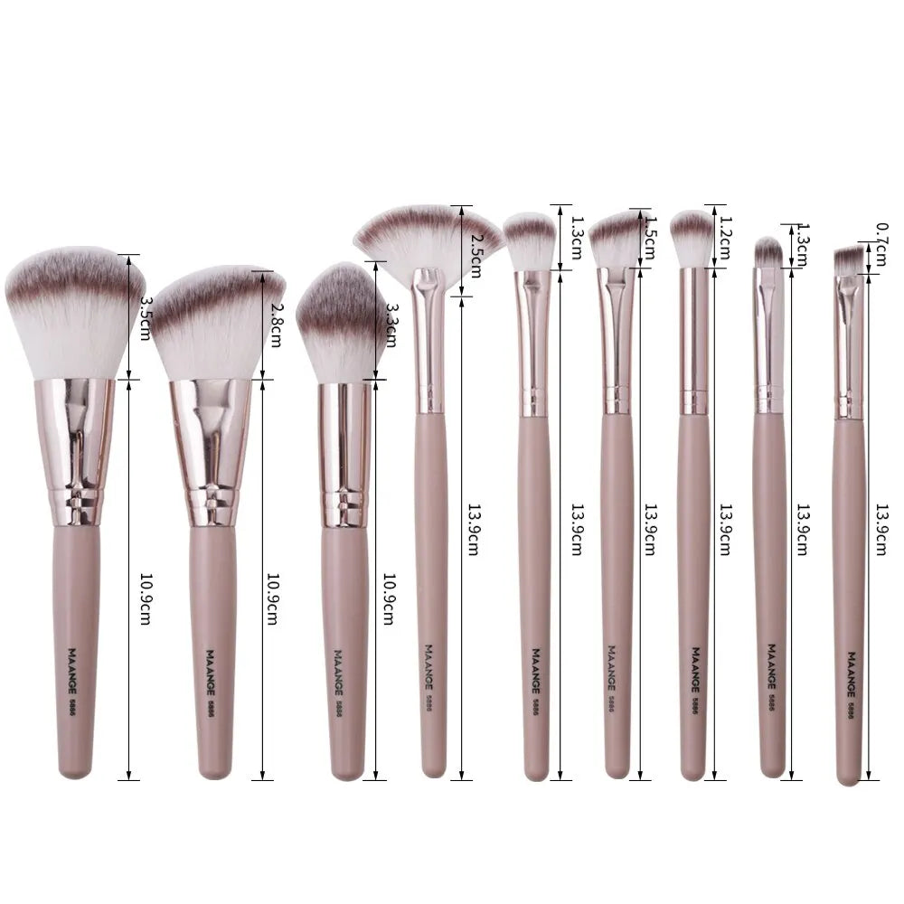 Maange 9Pcs Foundation Makeup Brush Set