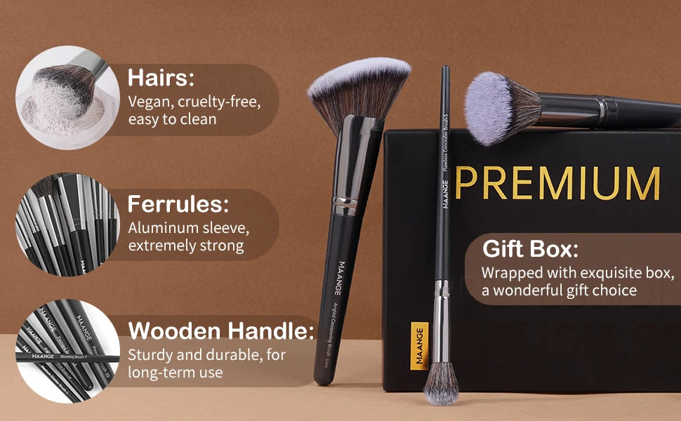 MAANGE Professional Gift Box 25 Pieces Makeup Brushes Kit