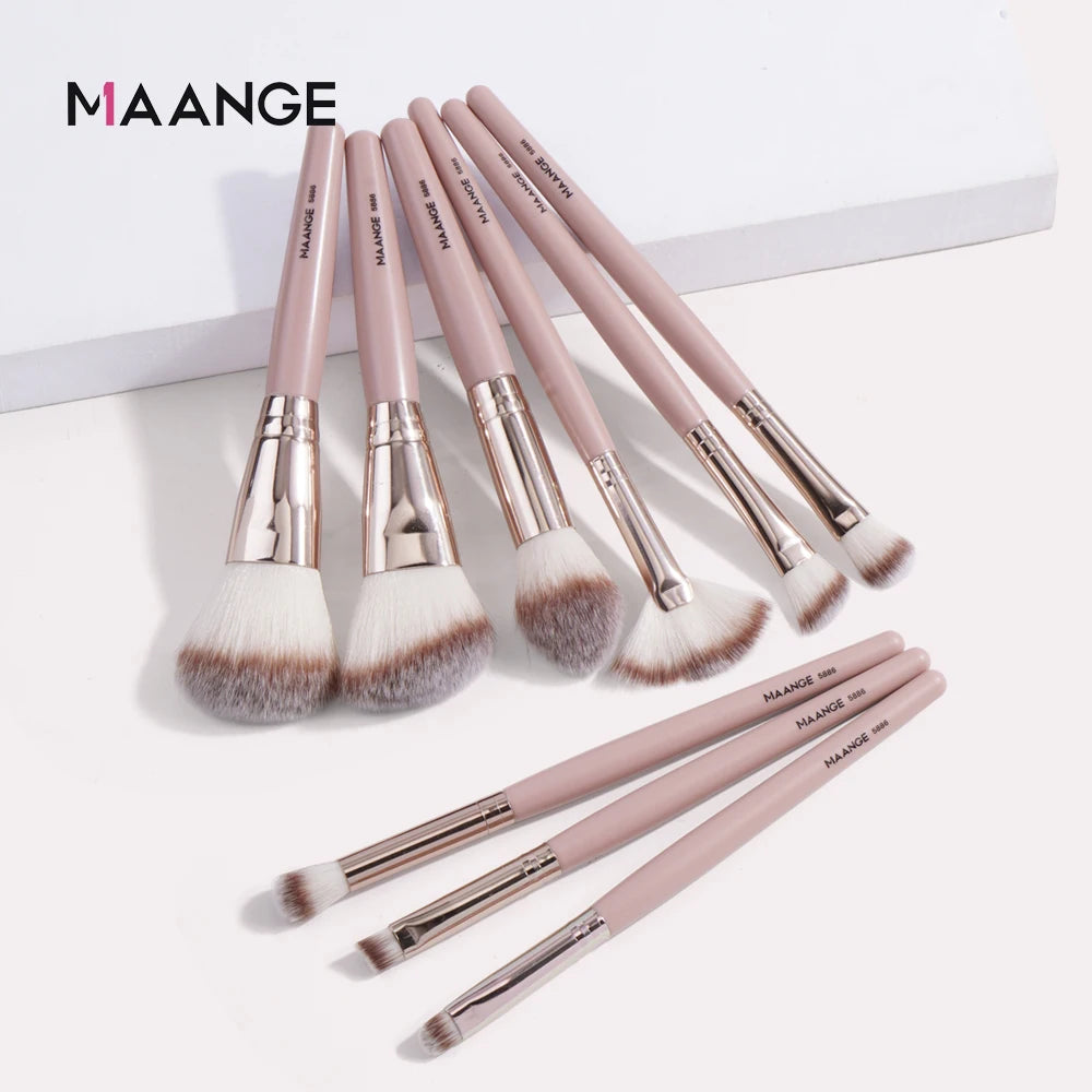 Maange 9Pcs Foundation Makeup Brush Set