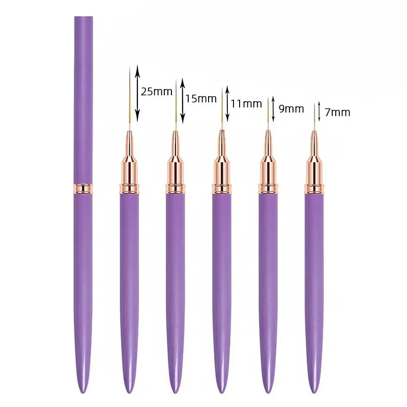 YIKOOLIN 5PCS Professional Nail Art Liner Brushes Set