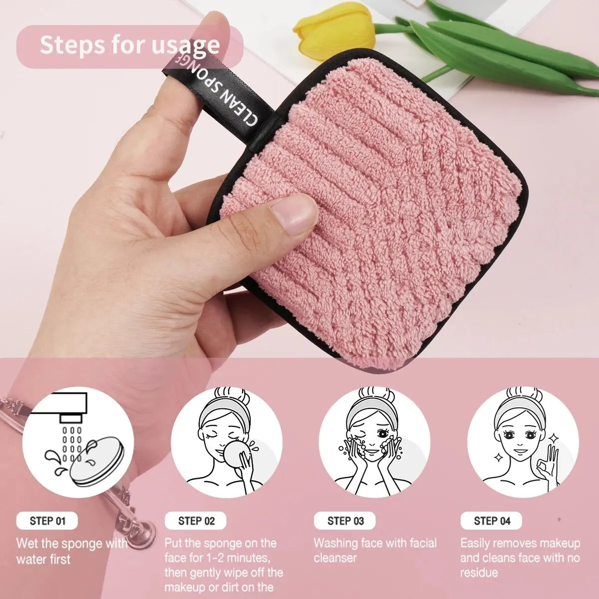 MAANGE 10pcs Makeup Remover Microfiber Cotton Pad