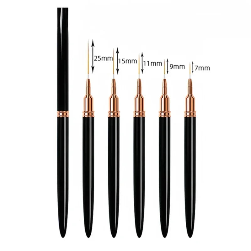 YIKOOLIN 5PCS Professional Nail Art Liner Brushes Set