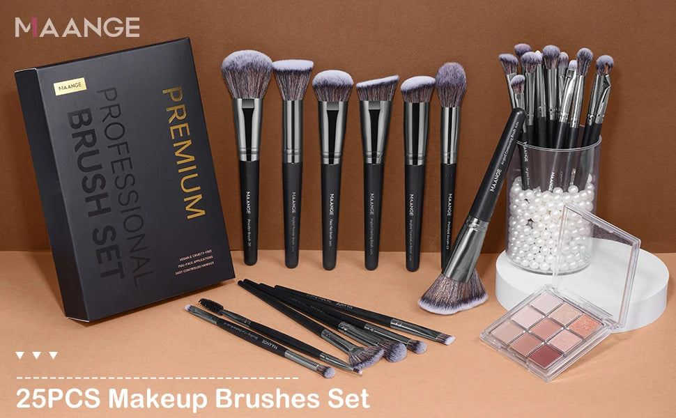 MAANGE Professional Gift Box 25 Pieces Makeup Brushes Kit