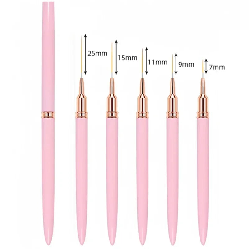 YIKOOLIN 5PCS Professional Nail Art Liner Brushes Set