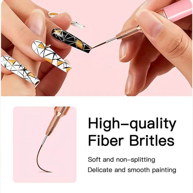 YIKOOLIN 5PCS Professional Nail Art Liner Brushes Set