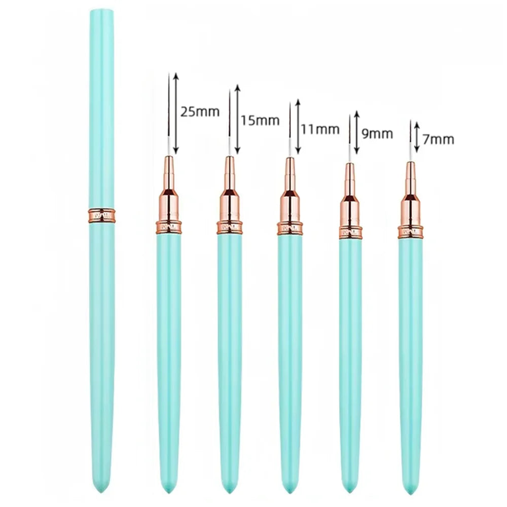 YIKOOLIN 5PCS Professional Nail Art Liner Brushes Set