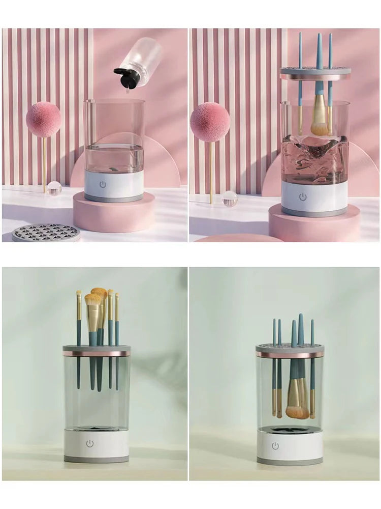 Makeup Brush Cleaner Is An Automatic Rotating Brush Cleaner