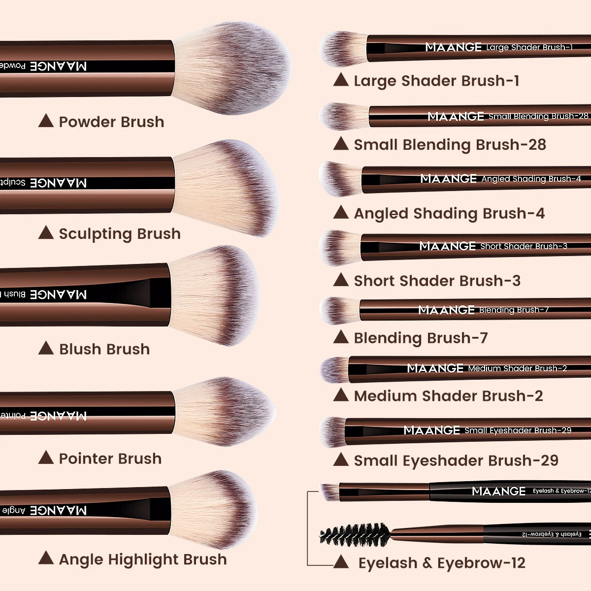 MAANGE 13PCS Makeup Brush Set