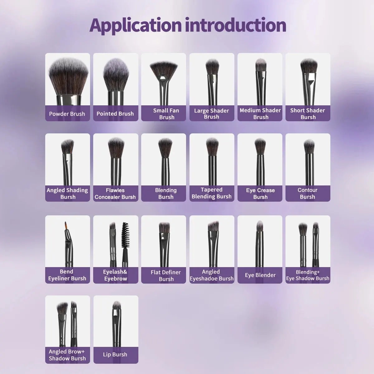MAANGE 20Pcs Professional Makeup Brushes