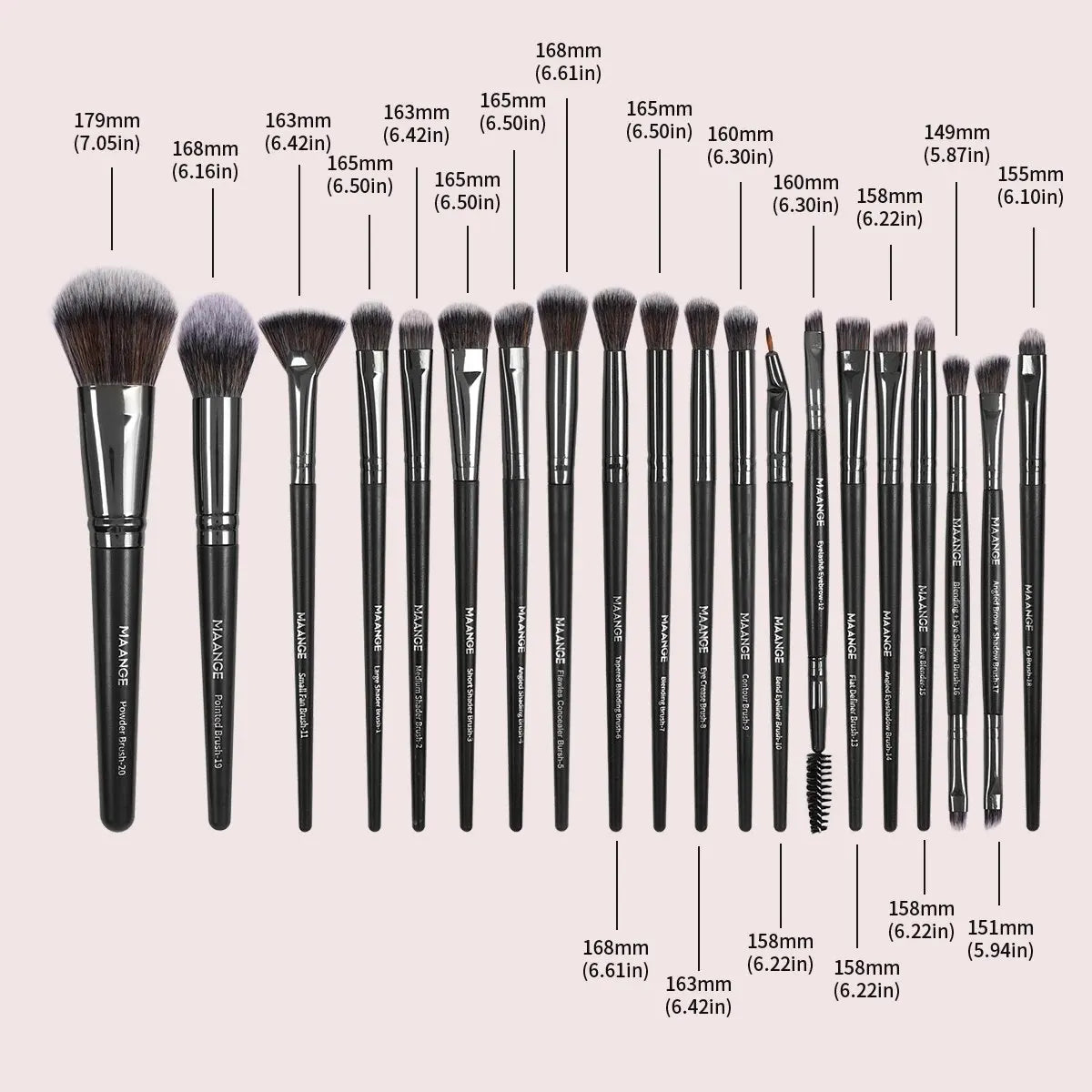 MAANGE 20Pcs Professional Makeup Brushes