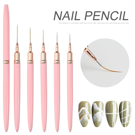 YIKOOLIN 5PCS Professional Nail Art Liner Brushes Set