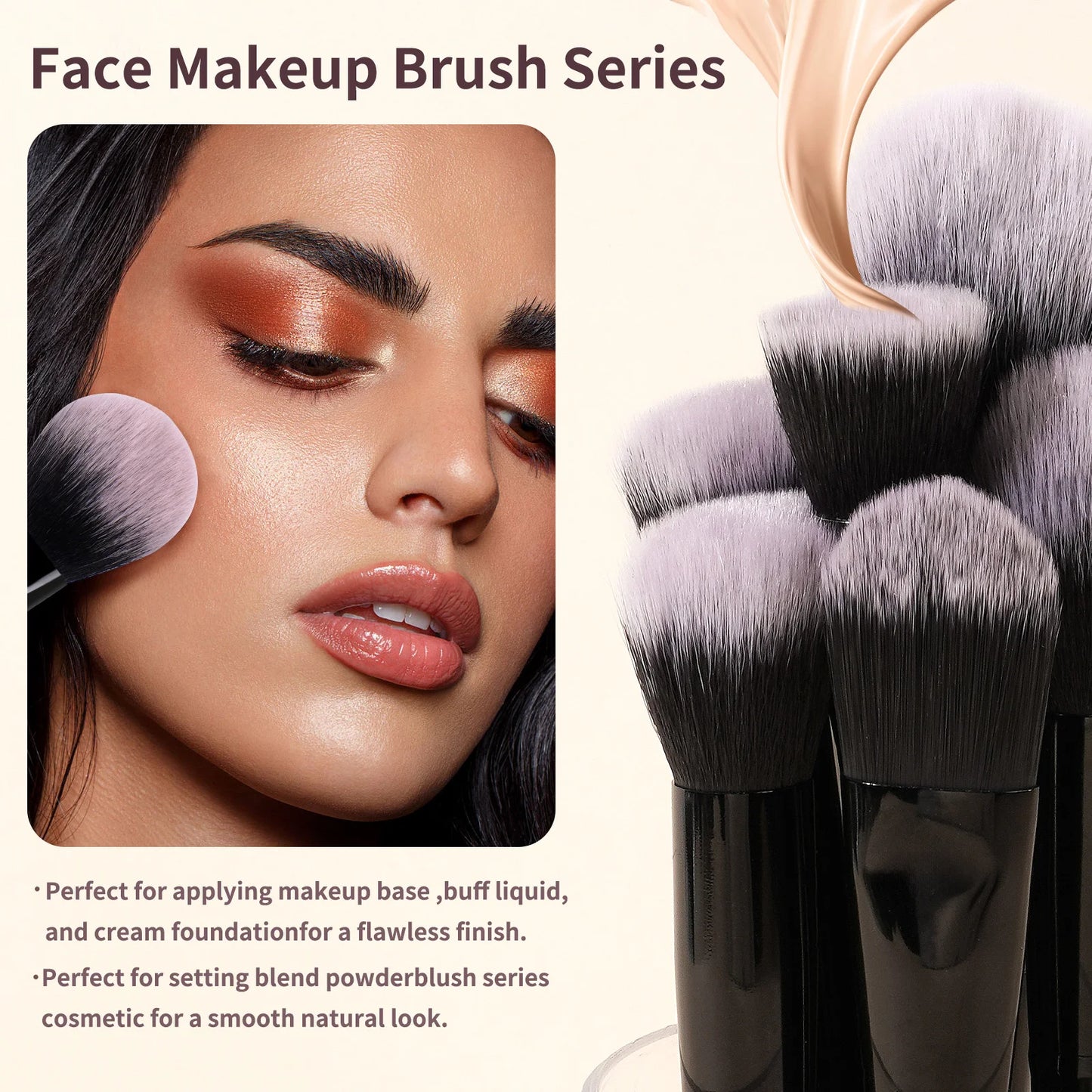 MAANGE 19pcs Makeup Tool Set 18pcs Makeup Brushes + Storage Bottle